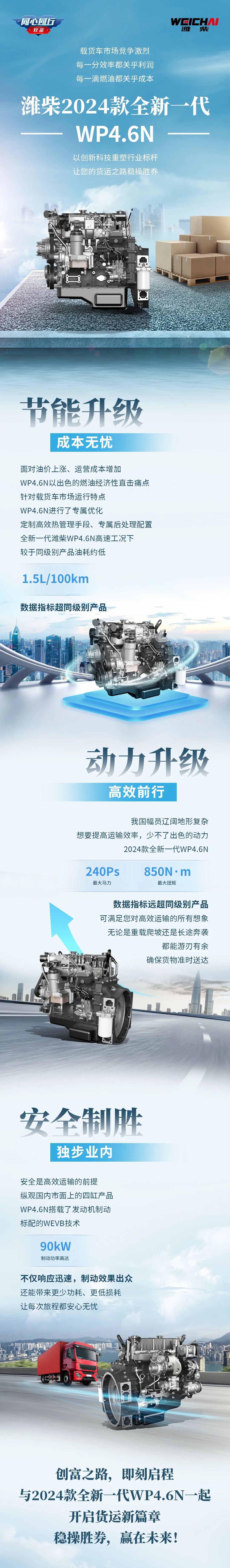 選擇濰柴2024款全新一代WP4.6N，助你高效運營穩操勝券